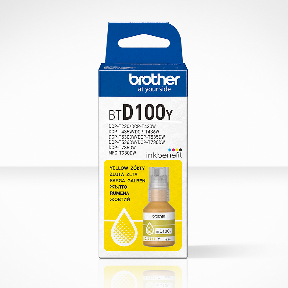 <p>BTD100Y yellow ink bottle carton</p>