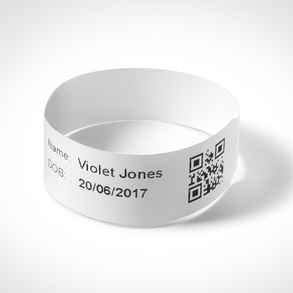 <p>Infant healthcare wristband for patient identification</p>