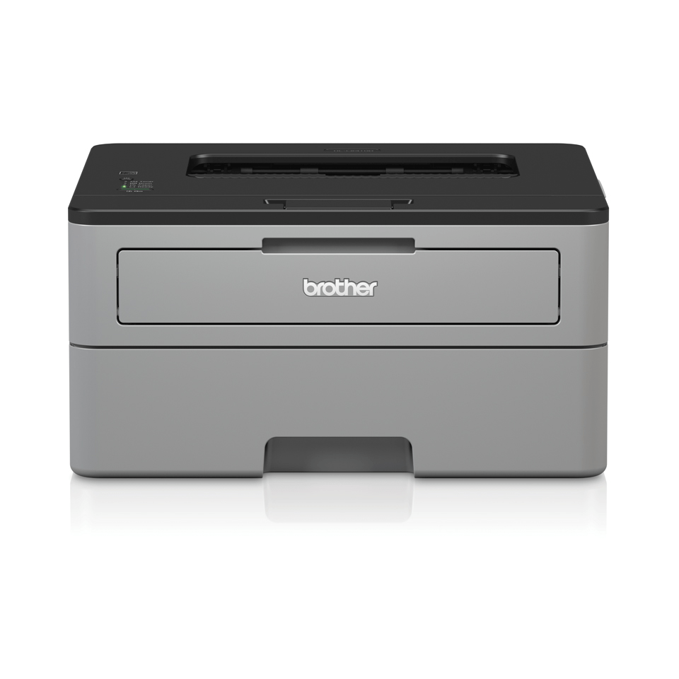 Compact mono laser printer facing front