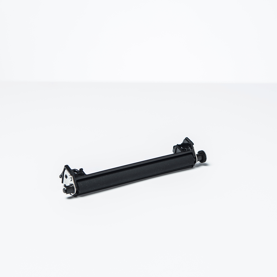 Black linerless platen roller white background