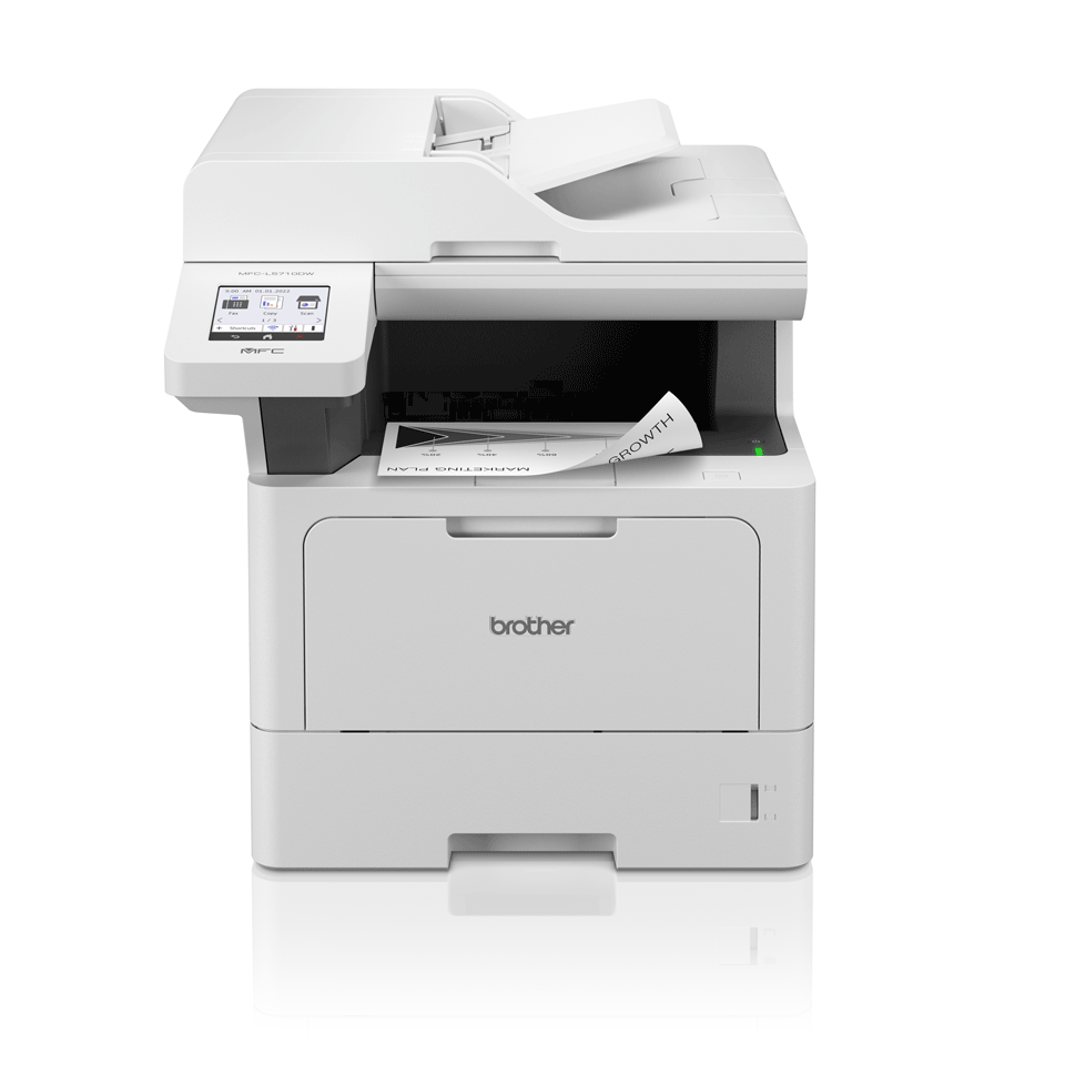 MFCL5710DW facing forwards with document