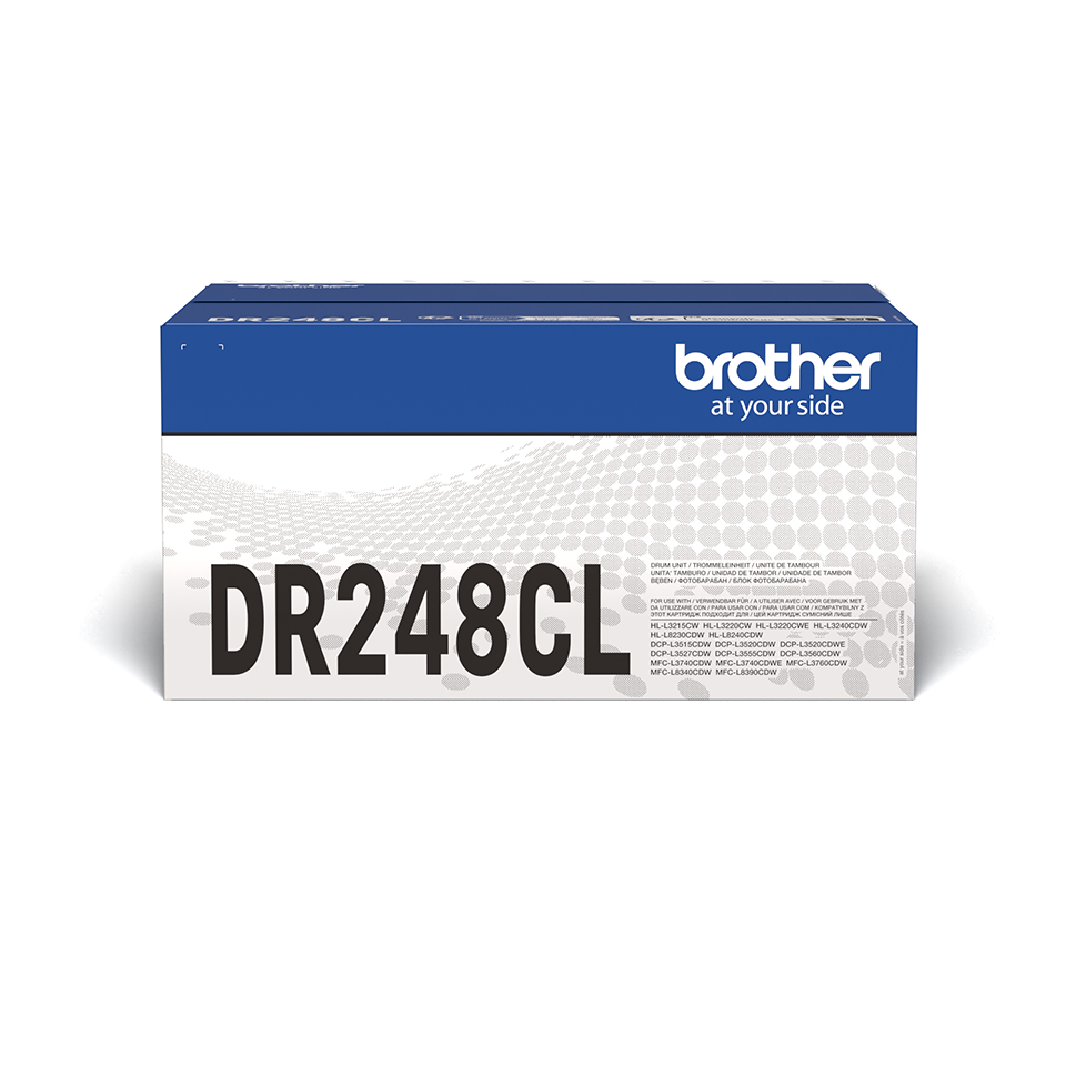 Brother DR248CL drum unit carton shown facing forward with a white background