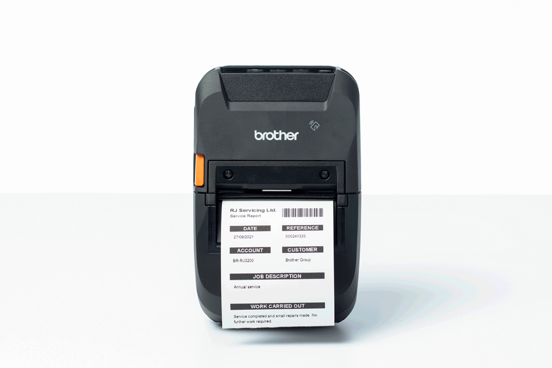 Brother RJ-3230BL rugged mobile printer printing work receipt