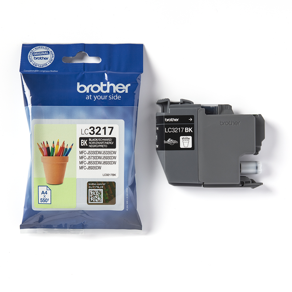 LC3217BK Brother genuine ink cartridge and pack image