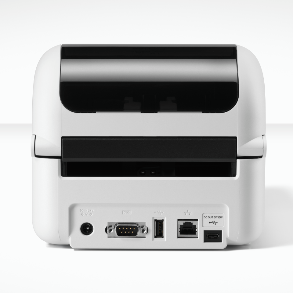 <p>Brothers linerless label printer - TD4555DNWBFC rear view </p>