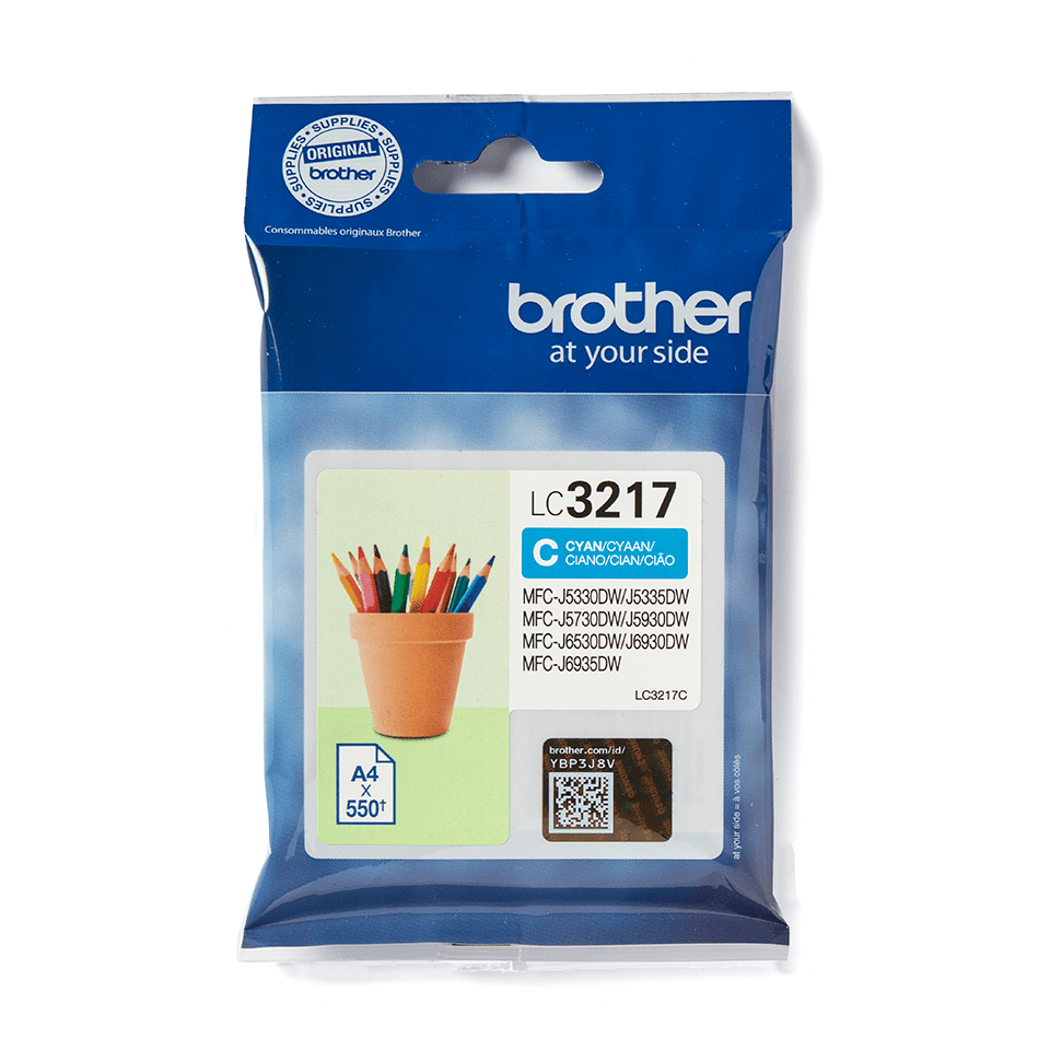 LC3217C Brother genuine ink cartridge pack front image