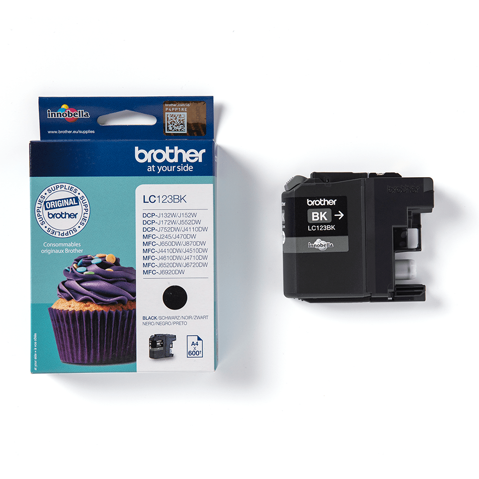LC123BK Brother genuine ink cartridge and pack image