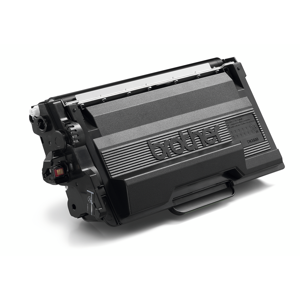 Brother black toner cartridge on a white background facing right