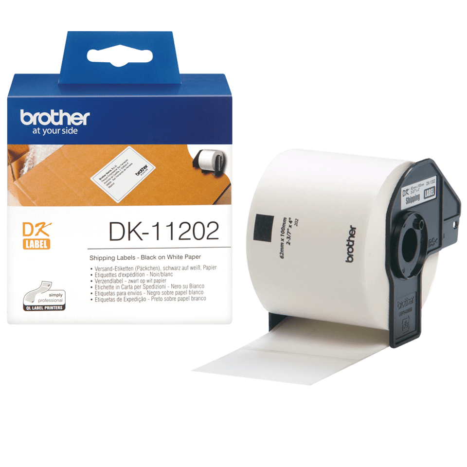 Brother DK-11201 - Ruban d'étiquettes auto-adhésives - 1 rouleau de 400  étiquettes (29 x 90 mm) - fond blanc écriture noire Pas Cher