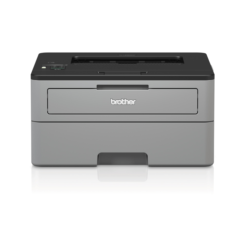 Compact mono laser printer facing front