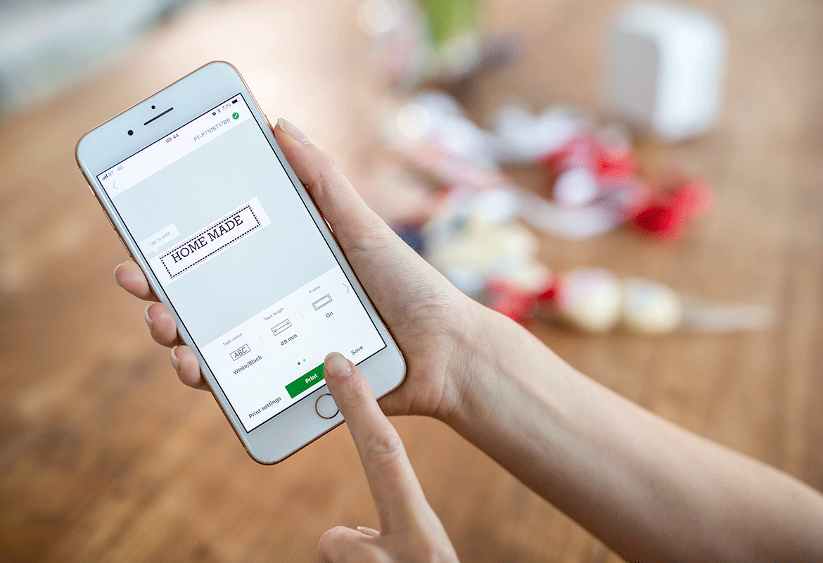 P-touch design and print app in use