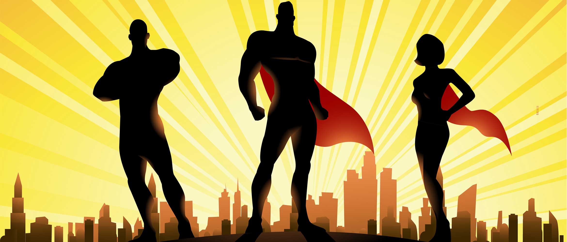 Super hero silhouettes to convey IT super users