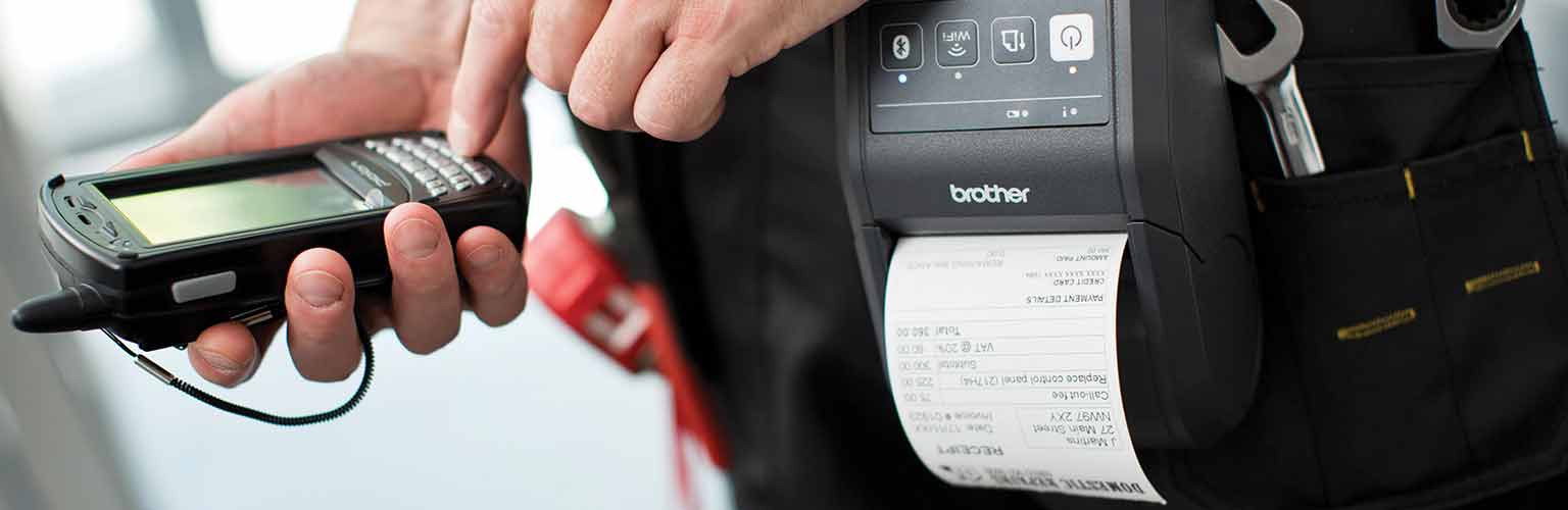 mobile worker uses a Brother mobile printer to print in the field