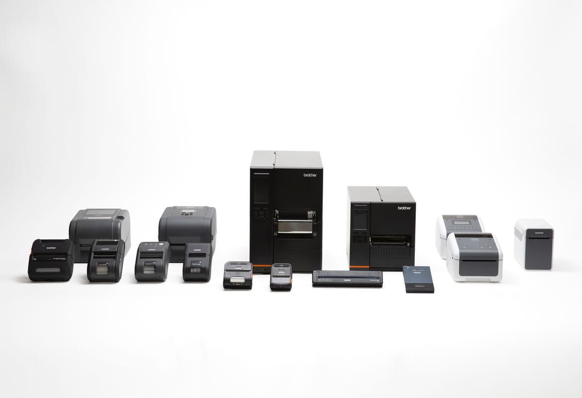 Brother range of mobile, desktop and industrial thermal label printers