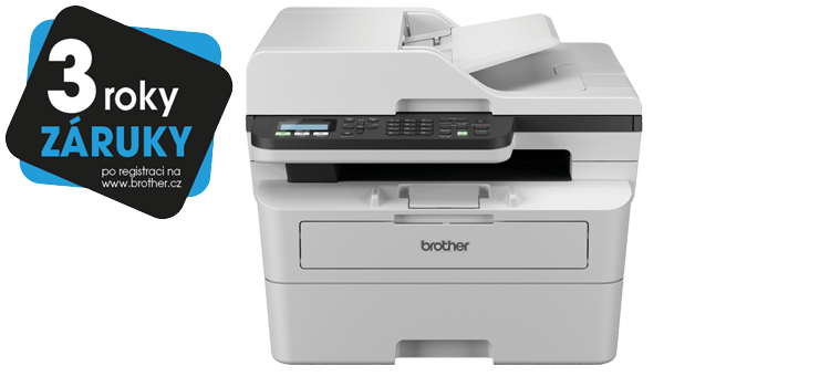 Obrázek tiskárny Brother MFC-B7810DW s nálepkou 3 roky záruka