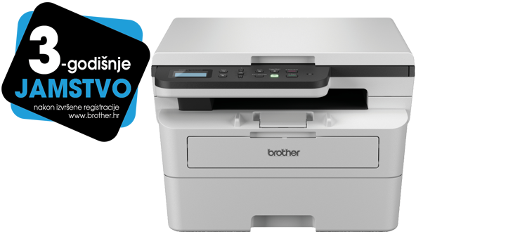 Brother DCP-B7620DW slika proizvoda s naljepnicom 3 godine jamstva