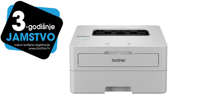Brother HL-B2180DW slika proizvoda s naljepnicom 3 godine jamstva