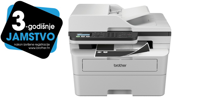 Brother MFC-B7800DN slika proizvoda s naljepnicom 3 godine jamstva