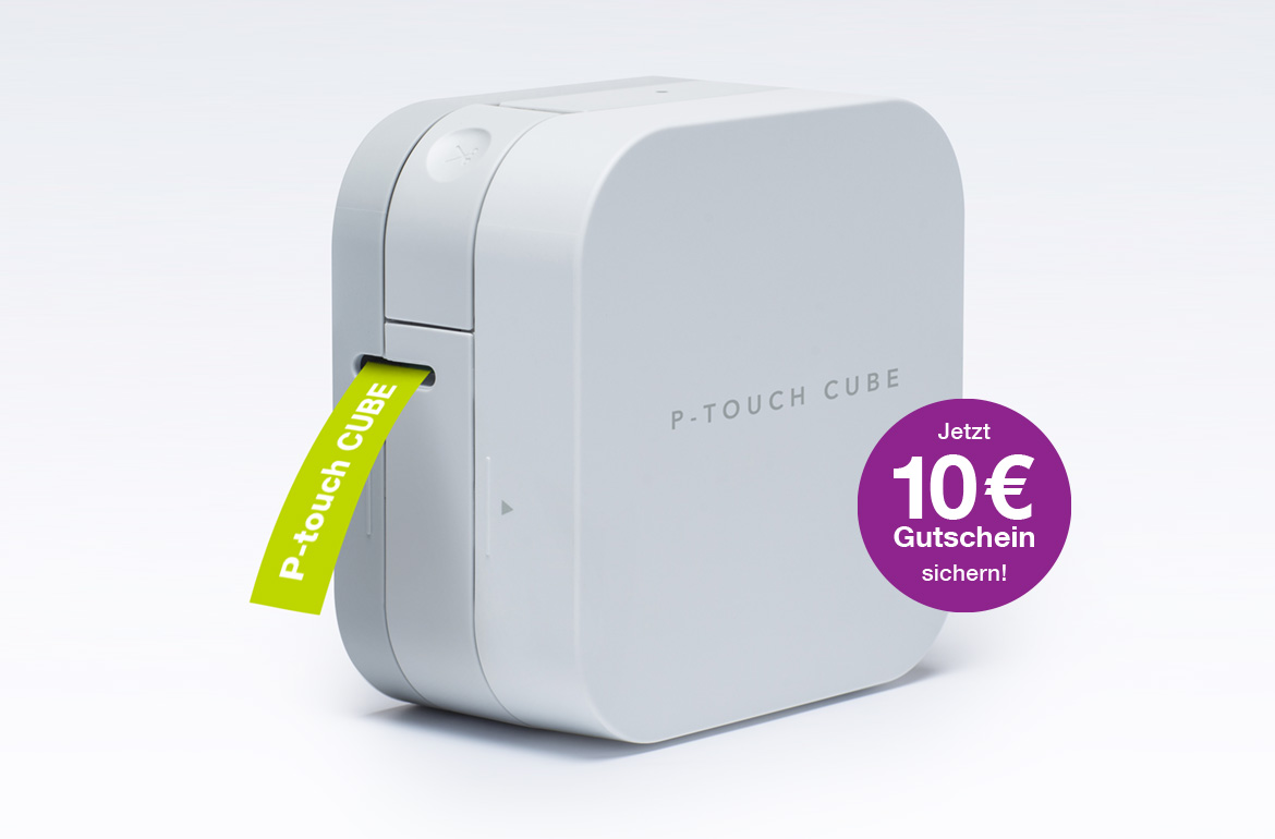P-Touch Cube mit Ausdruck