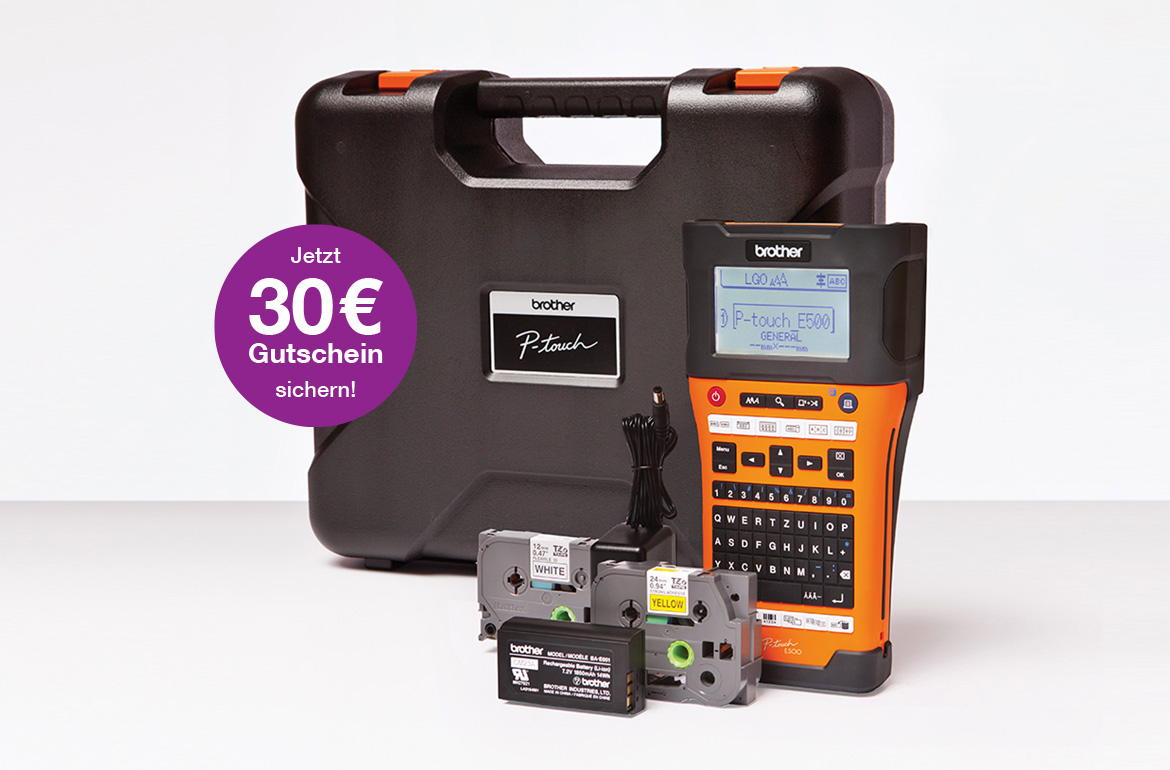 P-TOICH E550WVP MIT KOFFER UND SCHRIFTBANDKASSETEN